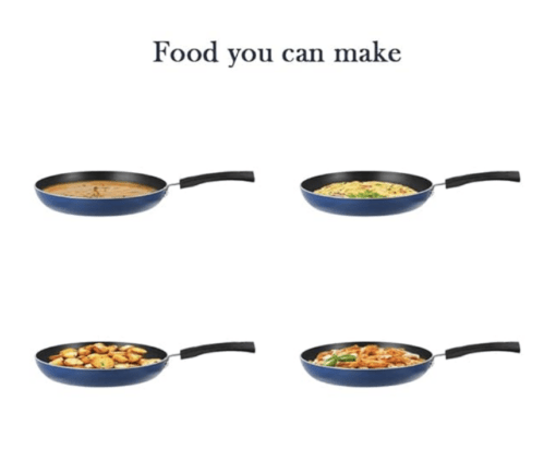Vinod Zest Aluminium Non Stick Frypan - 20 cm | Skillet Pan | 3 Layer Ceramic Coating | 3 mm Thick | Metal Spoon Friendly | Gas Base, Toxin Free - 1 Year Warranty - Image 2
